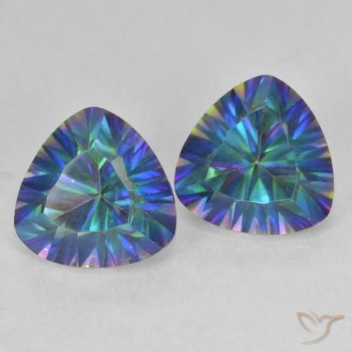 Gemme di Quarzo mistico Multicolore naturale da 3.78 ct, Taglio trillion, VVS-VS