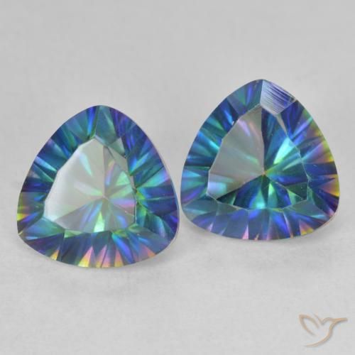 Gemme di Quarzo mistico Multicolore naturale da 3.60 ct, Taglio trillion, VVS-VS