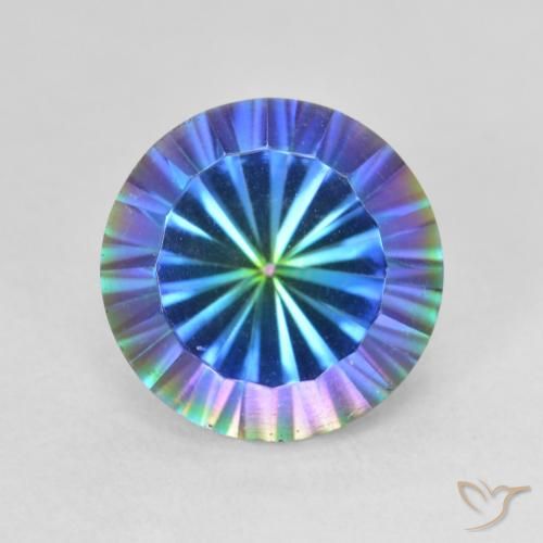 Quarzo mistico naturale multicolore da 3,76 ct, taglio rotondo, VVS-VS