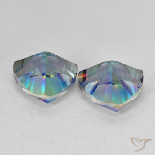 Gemme di Quarzo mistico Multicolore naturale da 2.28 ct, Taglio trillion, VVS-VS