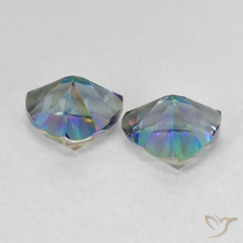 Gemme di Quarzo mistico Multicolore naturale da 1.38 ct, Taglio trillion, VVS-VS