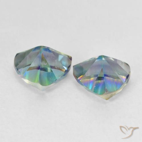 Gemme di Quarzo mistico Multicolore naturale da 1.46 ct, Taglio trillion, VVS-VS