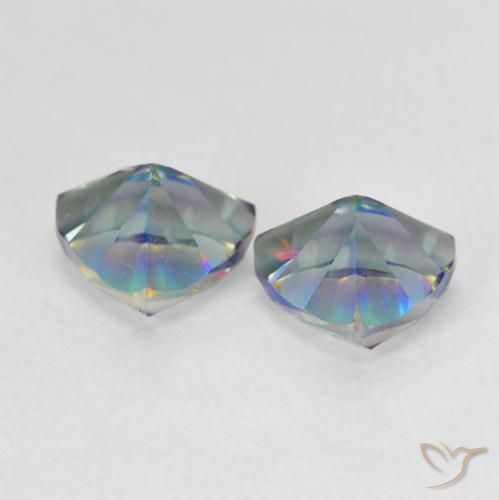 Gemme di Quarzo mistico Multicolore naturale da 1.41 ct, Taglio trillion, VVS-VS