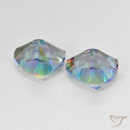 Gemme di Quarzo mistico Multicolore naturale da 2.14 ct, Taglio trillion, VVS-VS