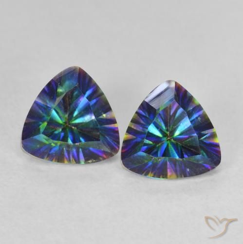 1.45ctw Naturale Multicolore Quarzo mistico, Taglio trillion, VVS-VS
