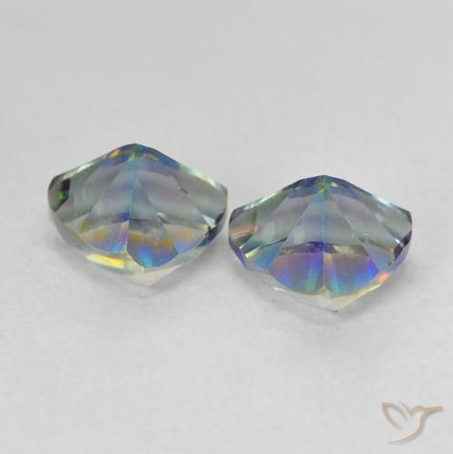 Gemme di Quarzo mistico Multicolore naturale da 1.45 ct, Taglio trillion, VVS-VS