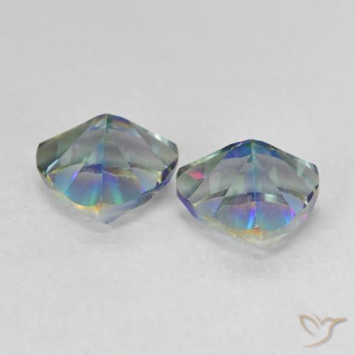 Quarzo mistico naturale multicolore da 1,44 ct, trillion, VVS-VS