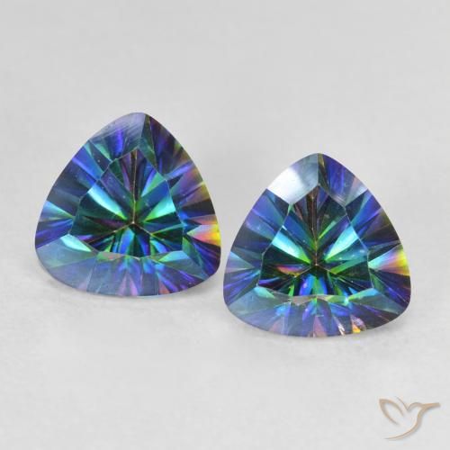 2.25ctw Naturale Multicolore Quarzo mistico, Taglio trillion, VVS-VS