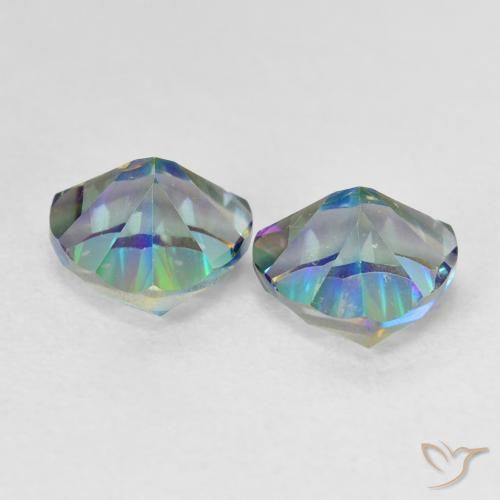 Gemme di Quarzo mistico Multicolore naturale da 2.25 ct, Taglio trillion, VVS-VS