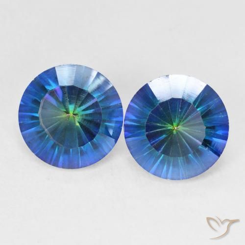 4.84ctw Naturale Multicolore Blu Quarzo mistico, Rotondo, VVS-VS