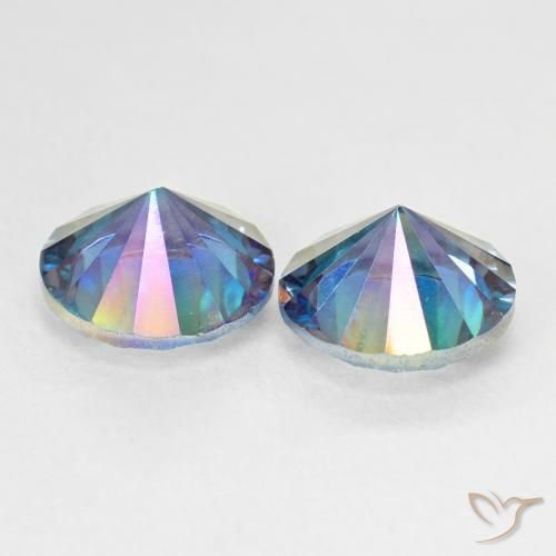 Gemme di Quarzo mistico Multicolore Blu naturale da 4.84 ct, Rotondo, VVS-VS