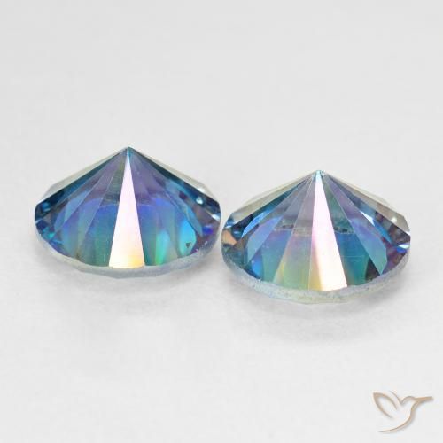 Gemme di Quarzo mistico Multicolore Blu naturale da 4.77 ct, Rotondo, VVS-VS