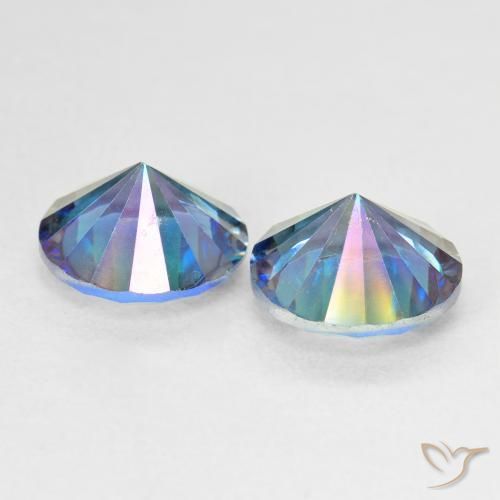 Gemme di Quarzo mistico Multicolore Blu naturale da 4.62 ct, Rotondo, VVS-VS