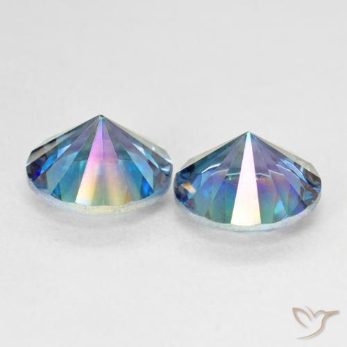 Gemme di Quarzo mistico Multicolore Blu naturale da 4.74 ct, Rotondo, VVS-VS