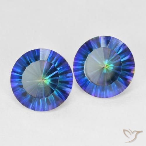 Gemme di Quarzo mistico Multicolore Blu naturale da 4.78 ct, Rotondo, VVS-VS