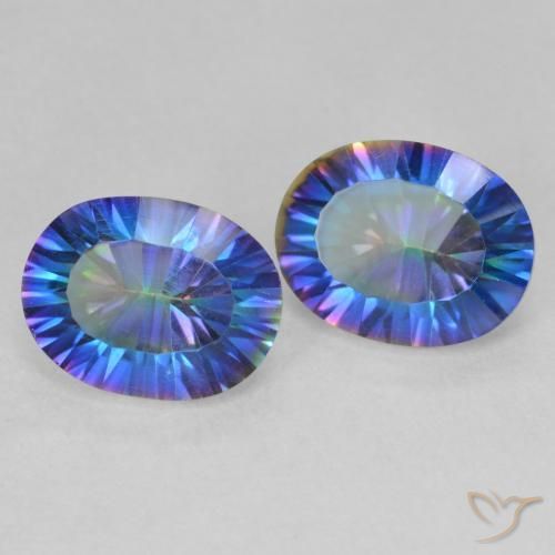Gemme di Quarzo mistico Multicolore naturale da 3.46 ct, Ovale, VVS-VS