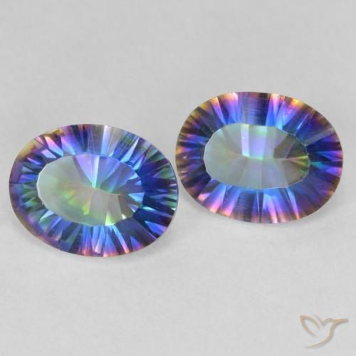 Gemme di Quarzo mistico Multicolore naturale da 3.30 ct, Ovale, VVS-VS