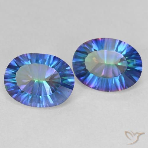 Gemme di Quarzo mistico Multicolore naturale da 3.39 ct, Ovale, VVS-VS