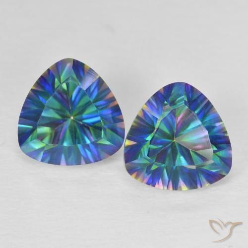 3.78ctw Naturale Multicolore Quarzo mistico, Taglio trillion, VVS-VS