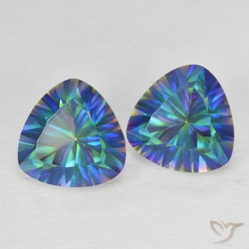Gemme di Quarzo mistico Multicolore naturale da 3.78 ct, Taglio trillion, VVS-VS