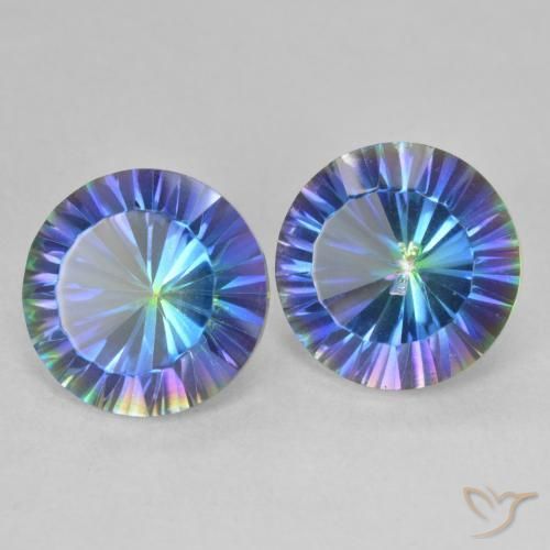 Gemme di Quarzo mistico Multicolore naturale da 6.88 ct, Rotondo, VS