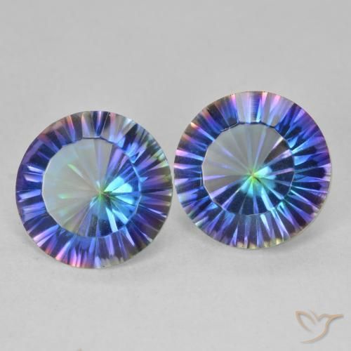 Gemme di Quarzo mistico Multicolore naturale da 6.19 ct, Rotondo, VVS