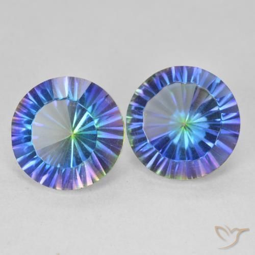 Gemme di Quarzo mistico Multicolore naturale da 7.14 ct, Rotondo, VVS-VS