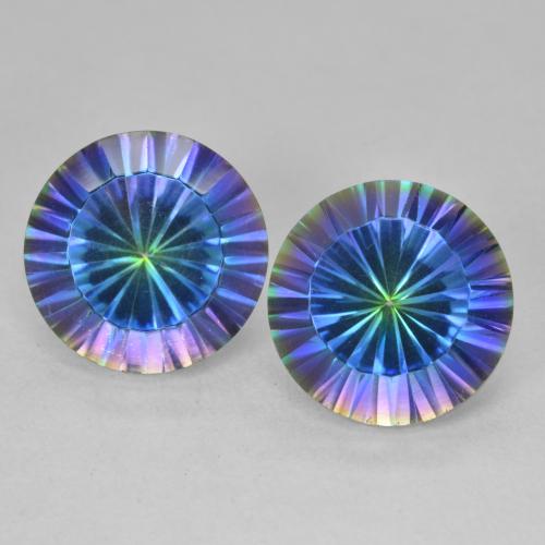 7.63ctw Naturale Multicolore Quarzo mistico, Rotondo, VVS-VS