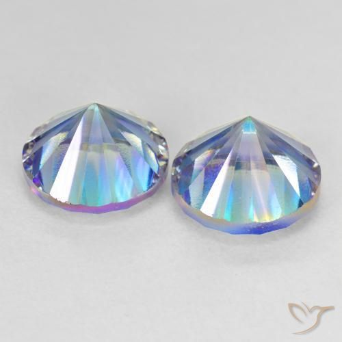 Gemme di Quarzo mistico Multicolore Blu naturale da 7.47 ct, Rotondo, VVS-VS