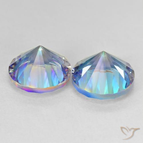 Gemme di Quarzo mistico Multicolore Blu naturale da 7.01 ct, Rotondo, VVS-VS