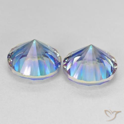 Gemme di Quarzo mistico Multicolore Blu naturale da 7.37 ct, Rotondo, VVS-VS
