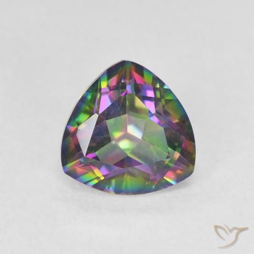 1.11ct Naturale Multicolore Quarzo mistico, Taglio trillion, VVS