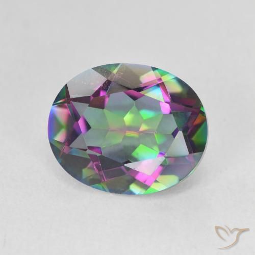 Quarzo mistico Multicolore naturale da 3.60 ct, Ovale, VVS
