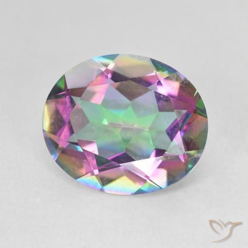 Quarzo mistico Multicolore naturale da 5.49 ct, Ovale, VVS