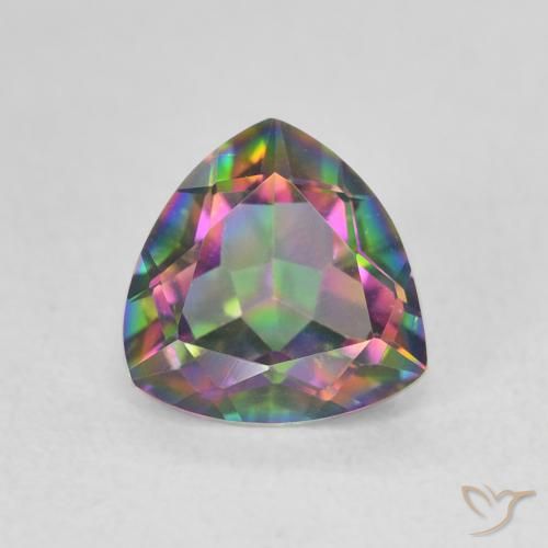 1.14ct Naturale Multicolore Quarzo mistico, Taglio trillion, VVS