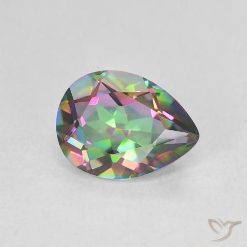 Quarzo mistico Multicolore naturale da 1.08 ct, Forma a pera, VVS