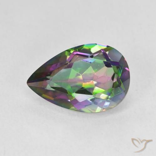 2.96ct Naturale Multicolore Quarzo mistico, Forma a pera, VVS-VS