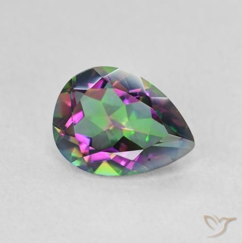 Quarzo mistico Multicolore naturale da 0.98 ct, Forma a pera, VVS