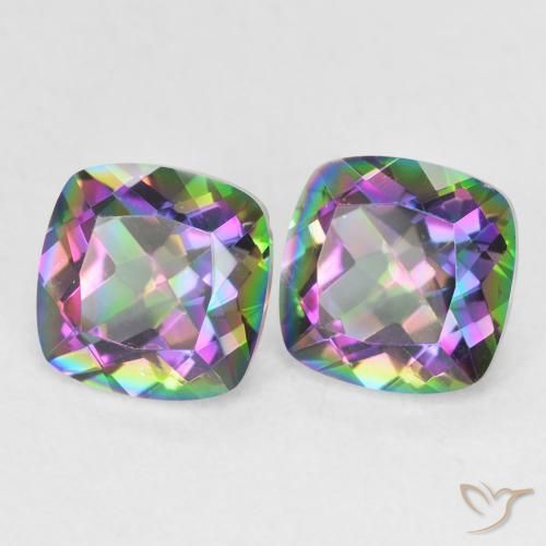 Gemme di Quarzo mistico Multicolore naturale da 2.78 ct, Cuscino, VVS