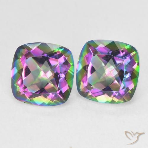 Gemme di Quarzo mistico Multicolore naturale da 2.75 ct, Cuscino, VVS