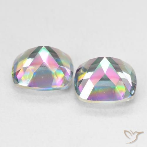 Gemme di Quarzo mistico Multicolore naturale da 2.75 ct, Cuscino, VVS