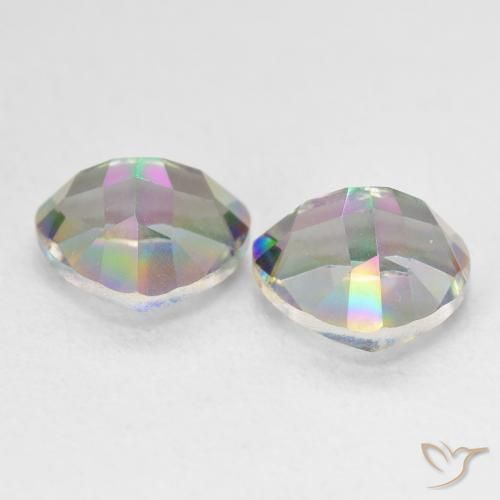 Gemme di Quarzo mistico Multicolore naturale da 3.39 ct, Taglio trillion, VVS