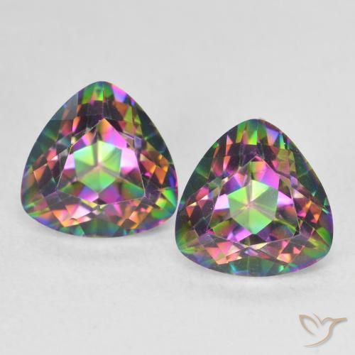 3.83ctw Naturale Multicolore Quarzo mistico, Taglio trillion, VVS