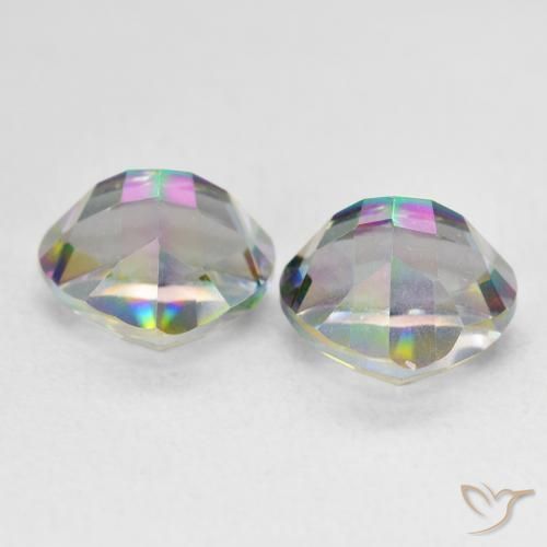 Gemme di Quarzo mistico Multicolore naturale da 3.83 ct, Taglio trillion, VVS