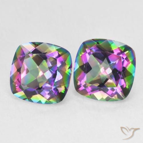 Gemme di Quarzo mistico Multicolore naturale da 2.73 ct, Cuscino, VVS
