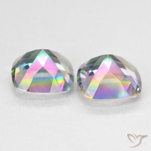 Gemme di Quarzo mistico Multicolore naturale da 2.73 ct, Cuscino, VVS