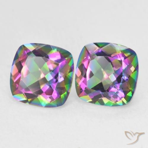 Gemme di Quarzo mistico Multicolore naturale da 2.82 ct, Cuscino, VVS