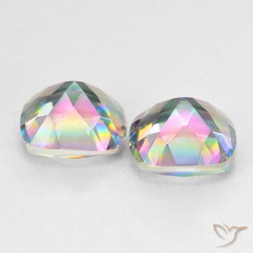 Gemme di Quarzo mistico Multicolore naturale da 2.82 ct, Cuscino, VVS