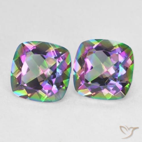 Gemme di Quarzo mistico Multicolore naturale da 2.77 ct, Cuscino, VVS