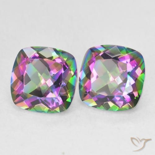 Gemme di Quarzo mistico Multicolore naturale da 2.76 ct, Cuscino, VVS